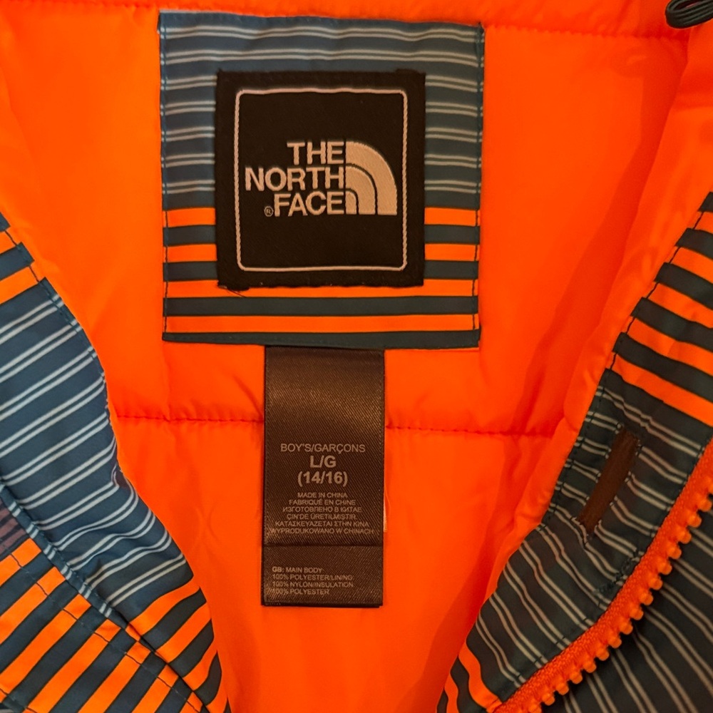 The North Face Kids Snow/ ski/ snowboard Jacket -Gray,blue and Orange Sz L 14/16 - Picture 2 of 11